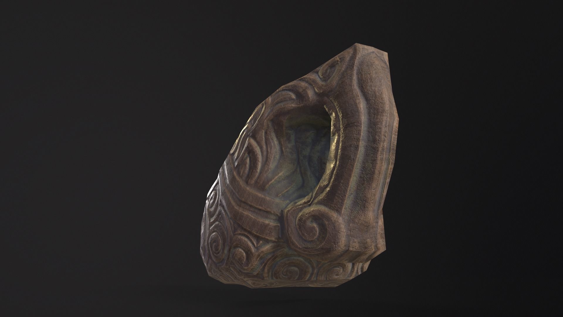 Nordic Wood Carved Bowl Low-poly 3D model_15