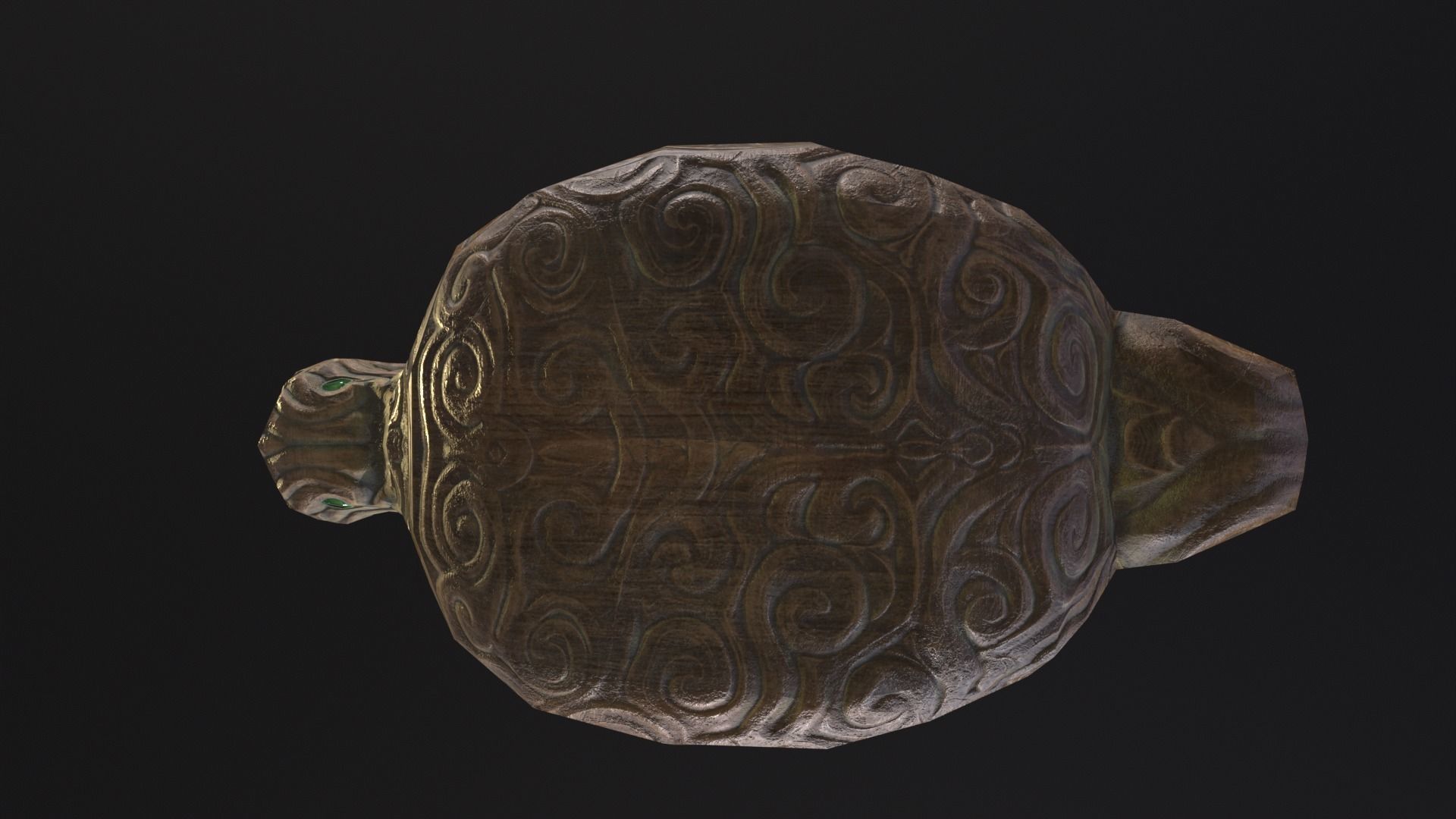 Nordic Wood Carved Bowl Low-poly 3D model_18