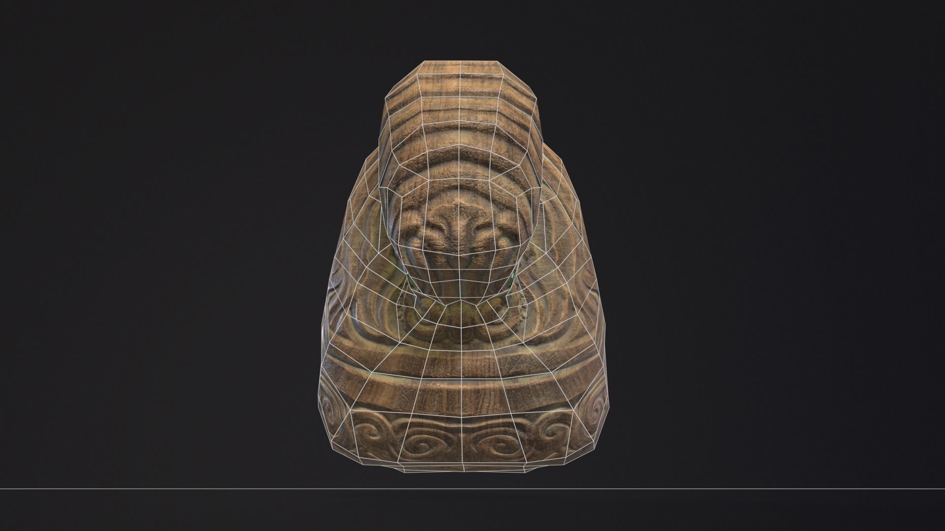 Nordic Wood Carved Bowl Low-poly 3D model_8