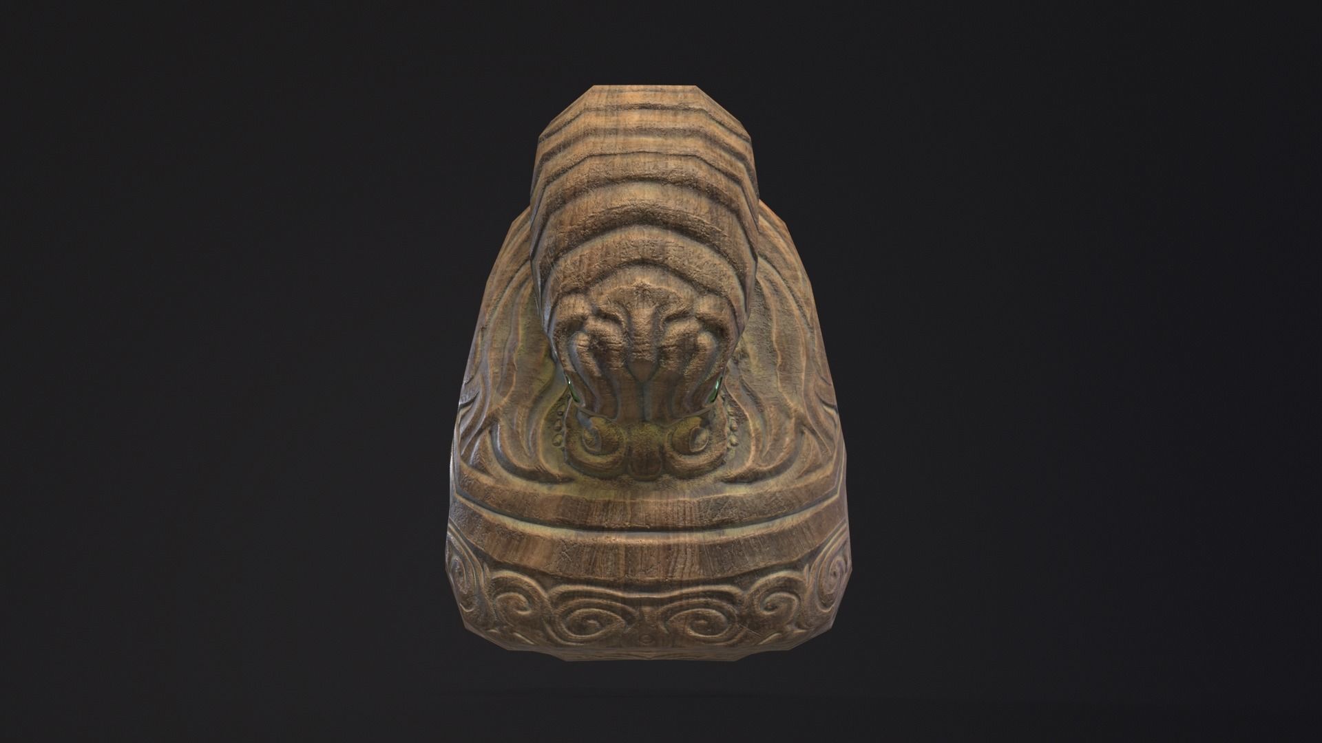 Nordic Wood Carved Bowl Low-poly 3D model_7