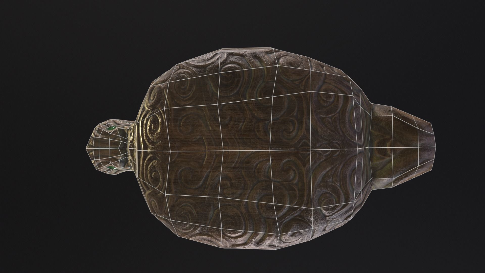 Nordic Wood Carved Bowl Low-poly 3D model_19