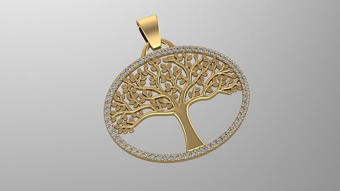 Tree of Life Pendant Oval 3D print model