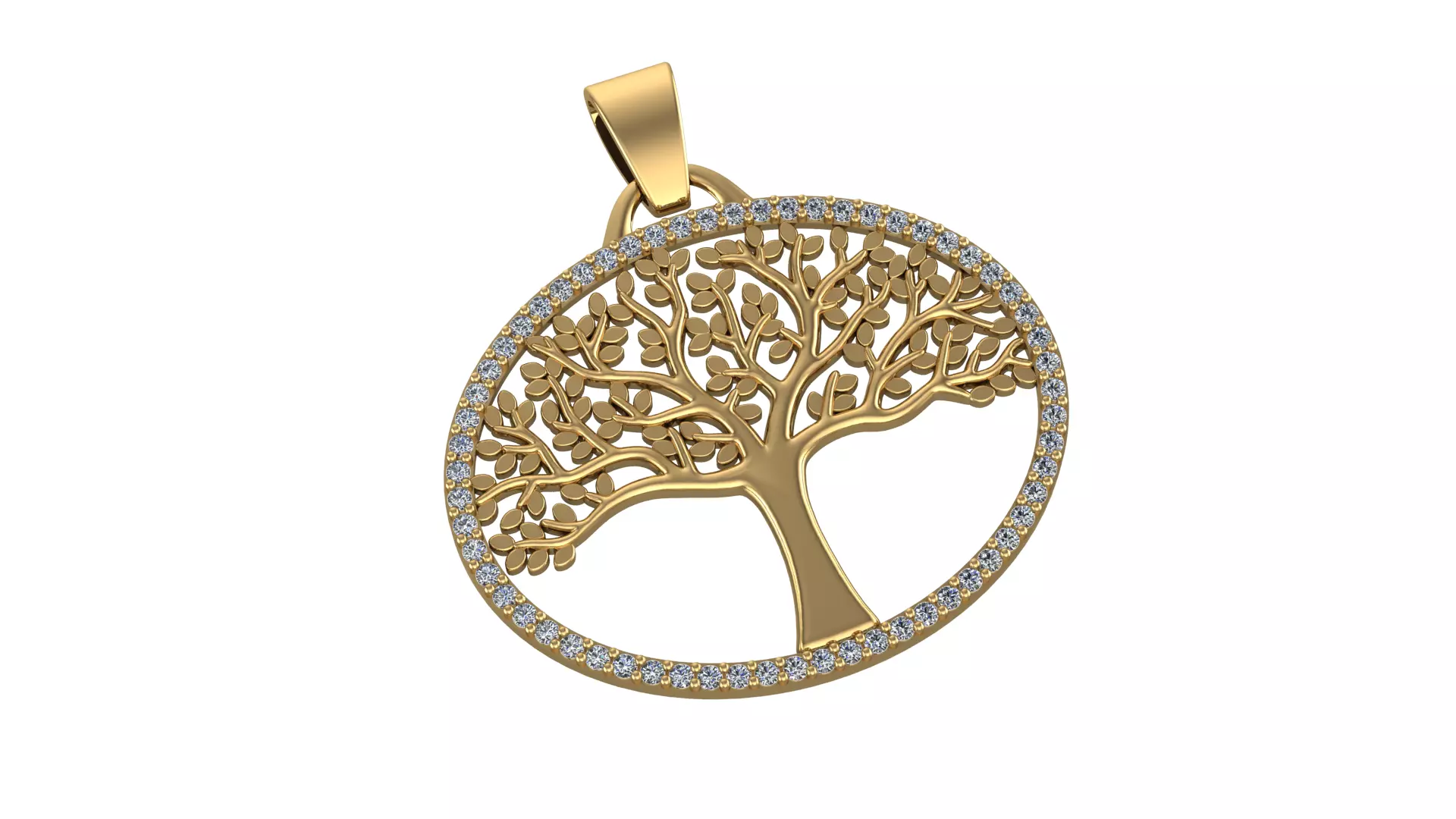 Tree of Life Pendant Oval 3D print model_0