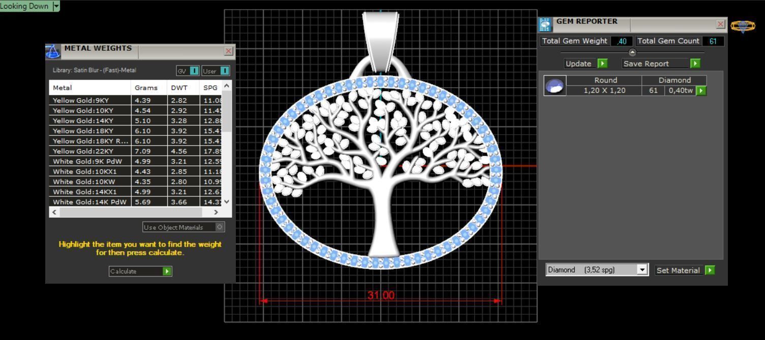 Tree of Life Pendant Oval 3D print model_6