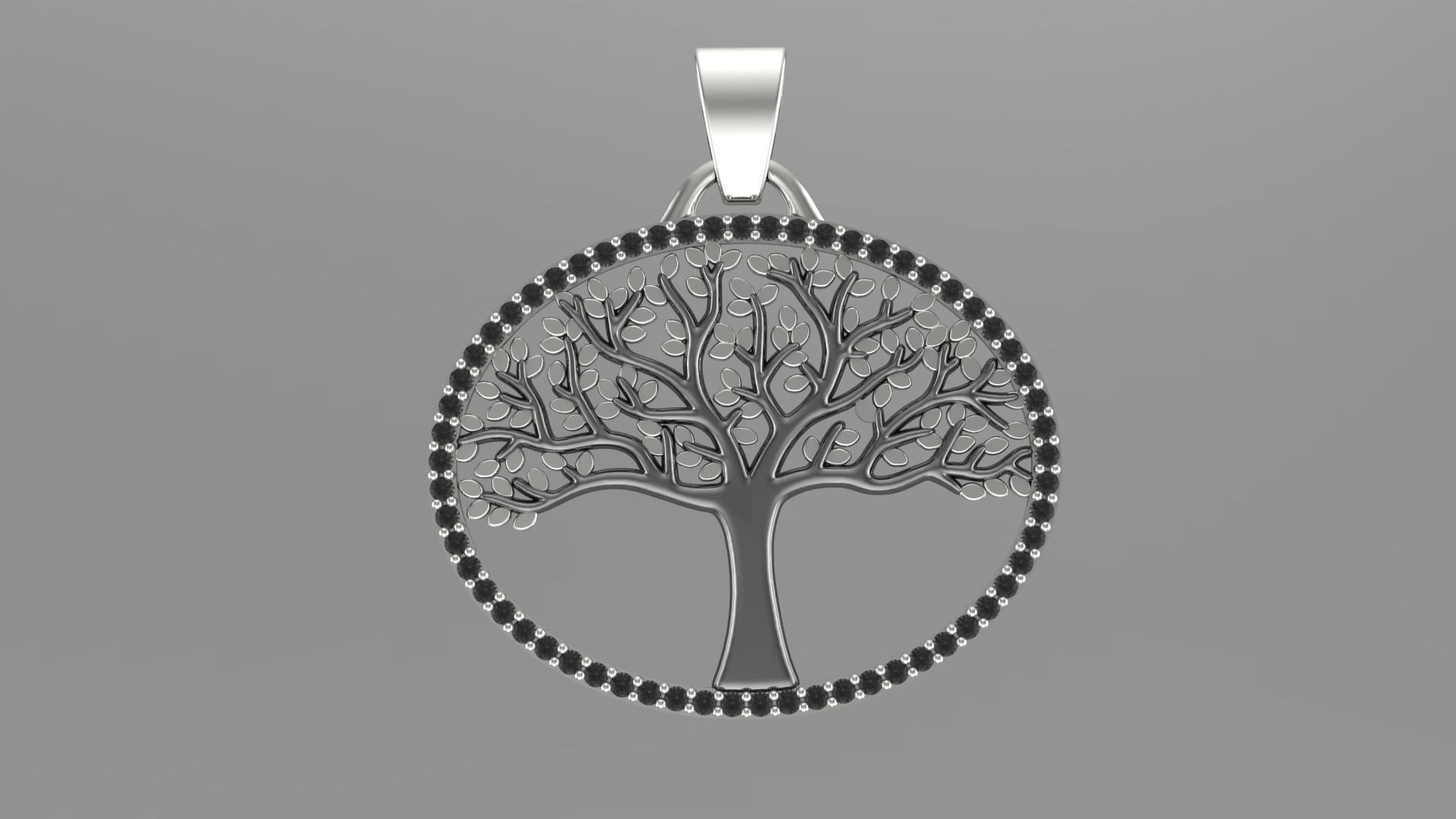 Tree of Life Pendant Oval 3D print model_5