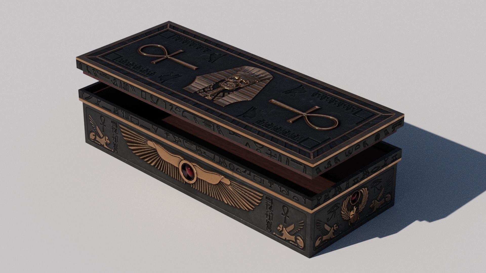 OB 02 Egyptian Necromancer Kit - 06 Boxes and small containers Low-poly 3D model_11