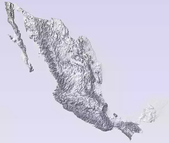 Exquisite 3D Terrain Model of Mexico Diverse Landscapes