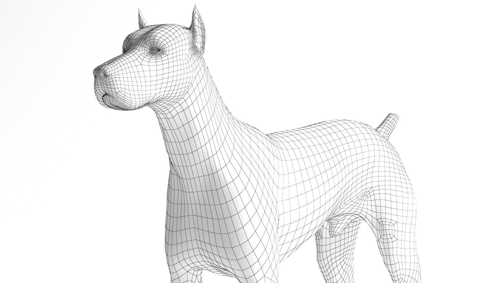 Doberman Dog Low-poly 3D model_9