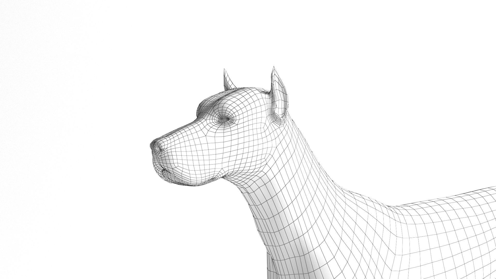 Doberman Dog Low-poly 3D model_10
