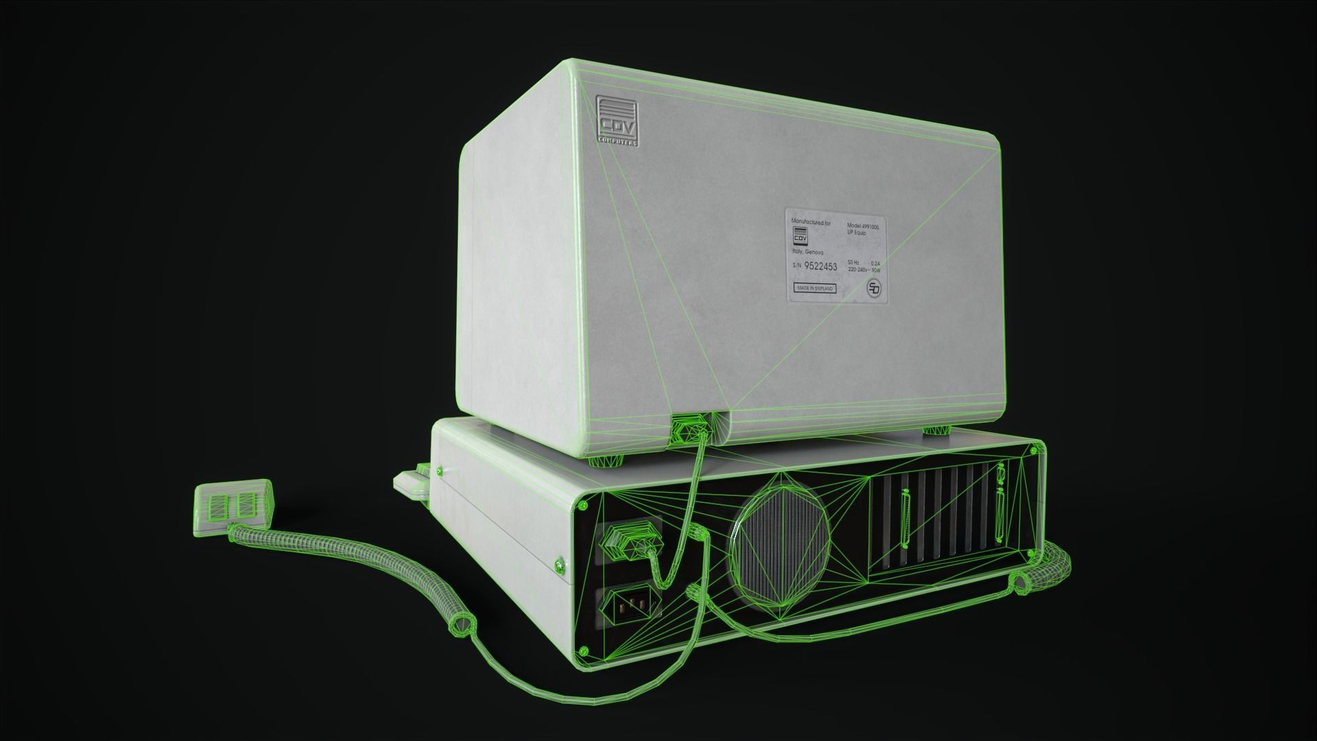 Retro Computer 80s Low-poly 3D model_15