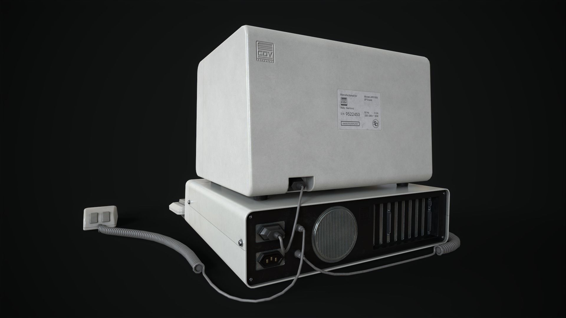 Retro Computer 80s Low-poly 3D model_1