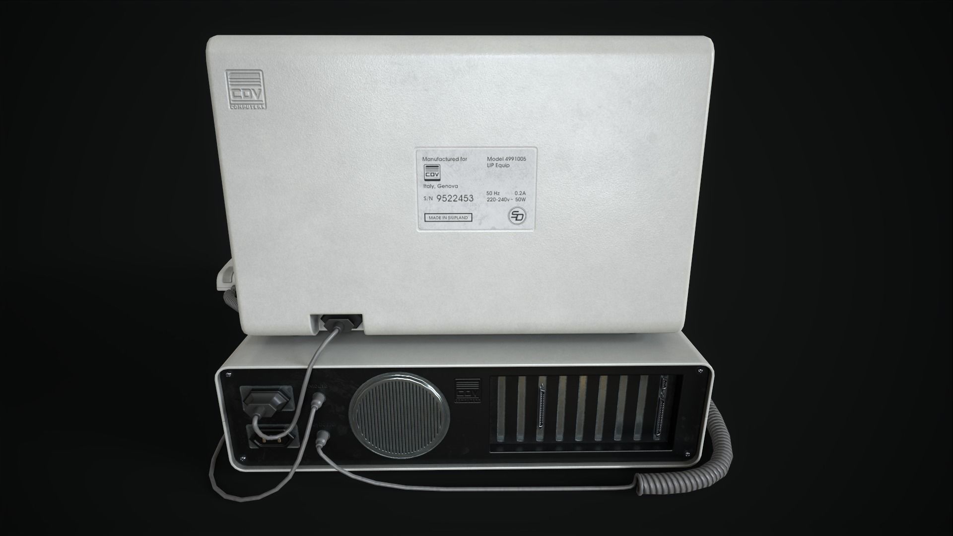 Retro Computer 80s Low-poly 3D model_17