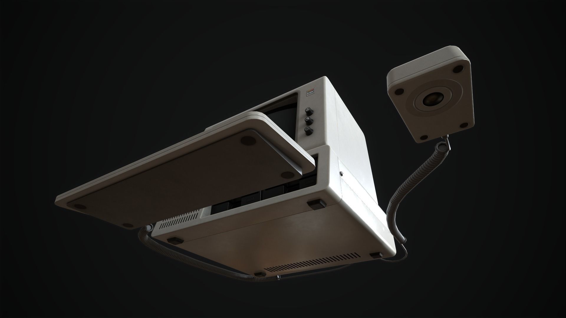 Retro Computer 80s Low-poly 3D model_2