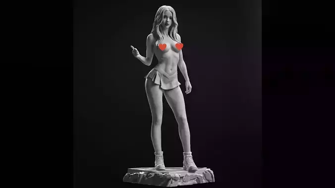 Supergirl hitchhiking NSFW 3D print model