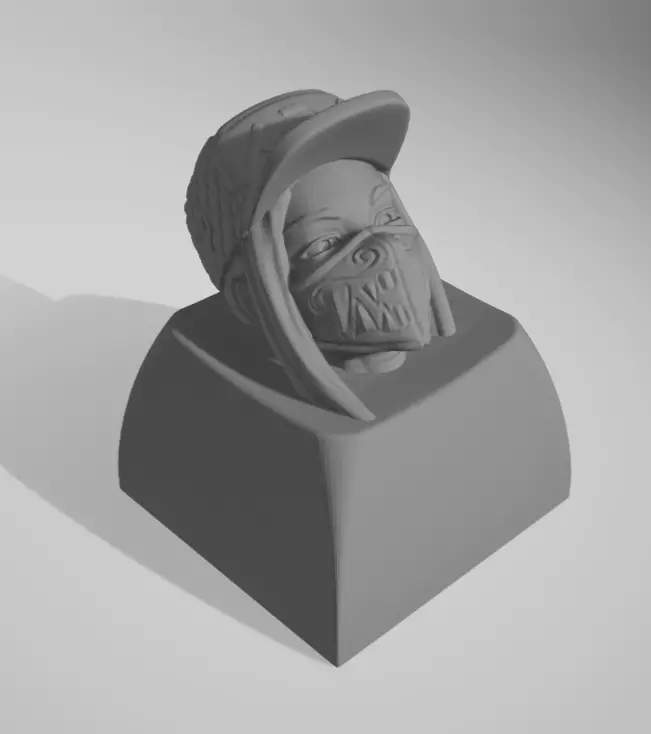 Akali LOL keycaps  3D print model_0