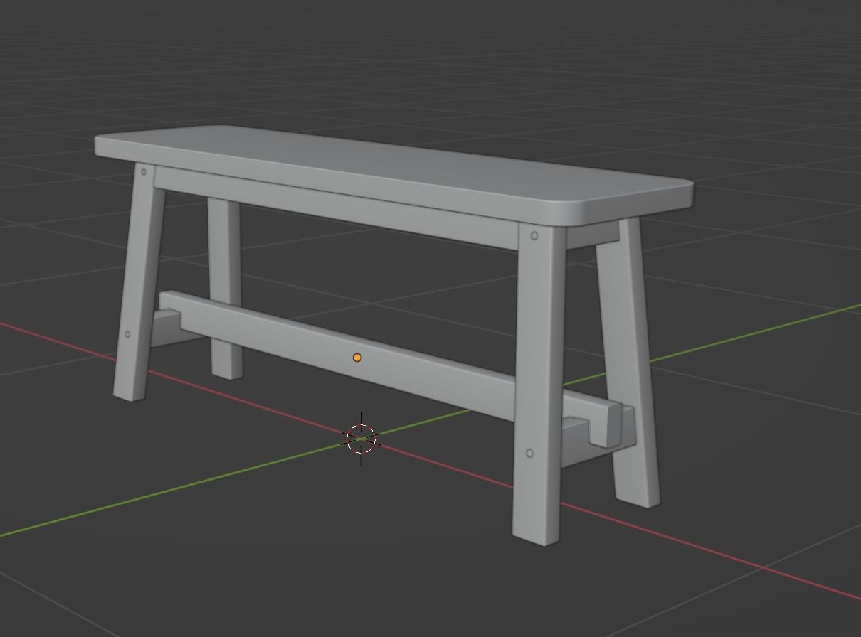 Ikea Norraker Style Bench Free 3D model_8