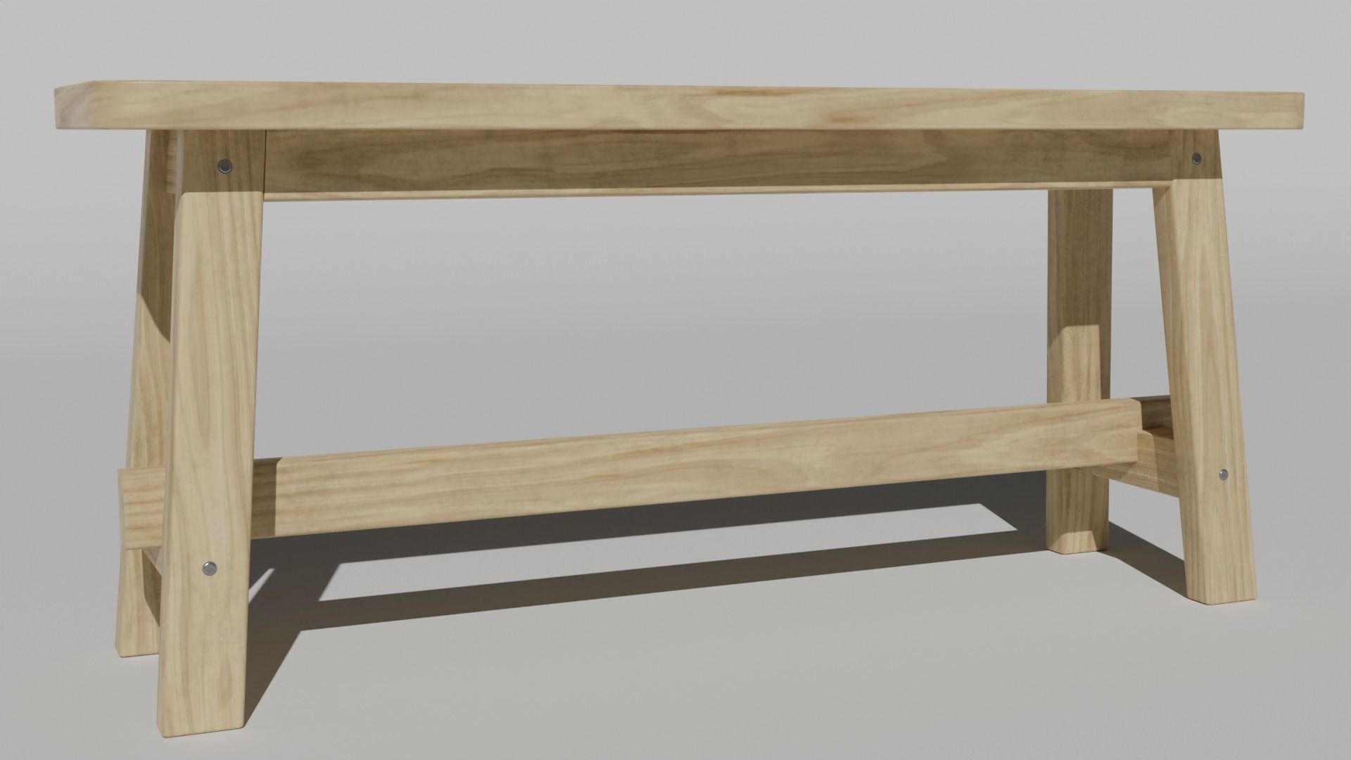 Ikea Norraker Style Bench Free 3D model_4