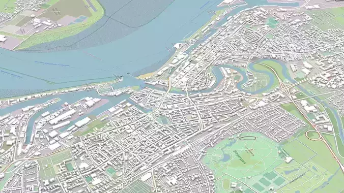 Cityscape Bremerhaven  Germany 3D model
