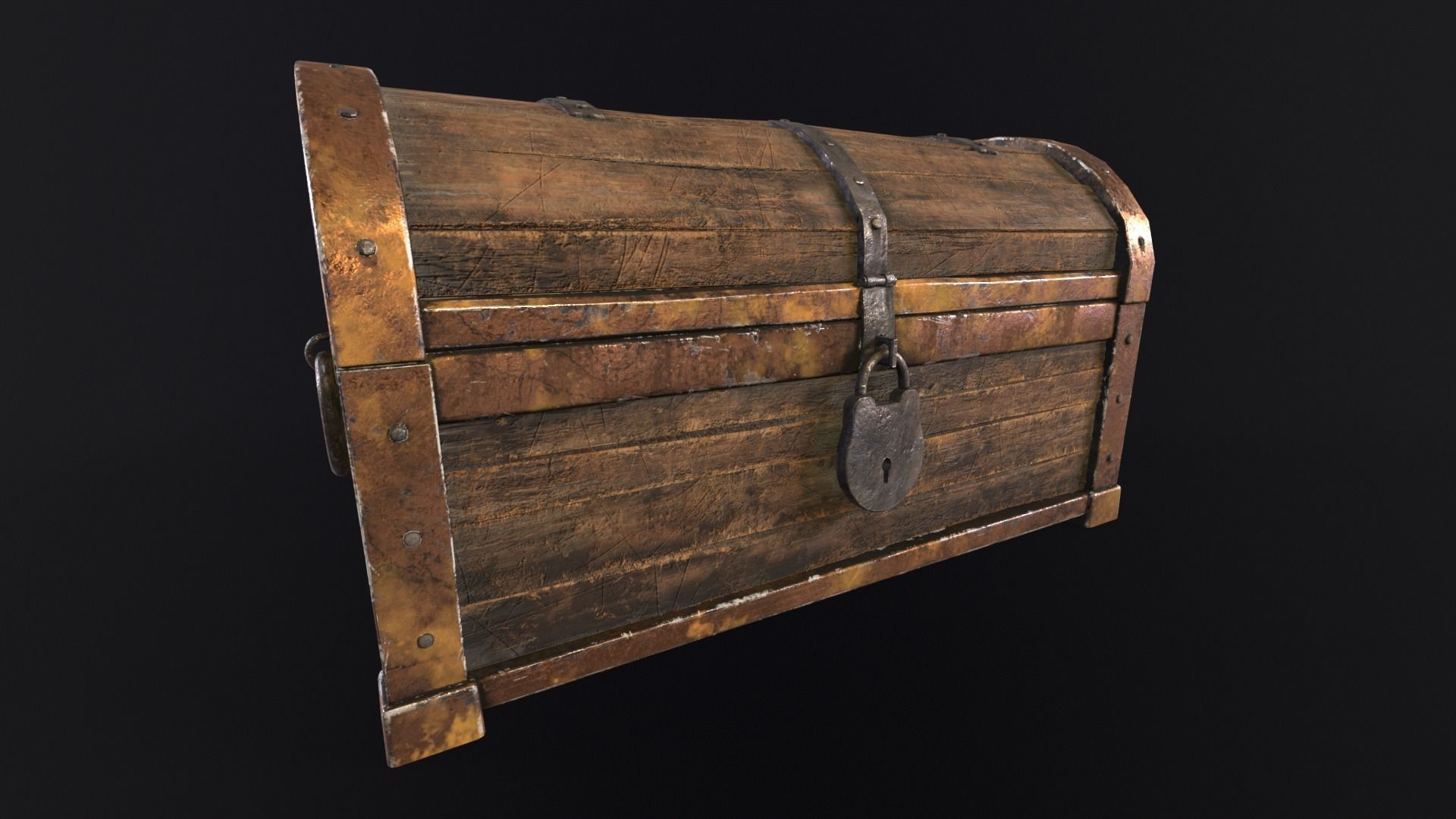 Medieval Treasure Chest  Low-poly 3D model_2
