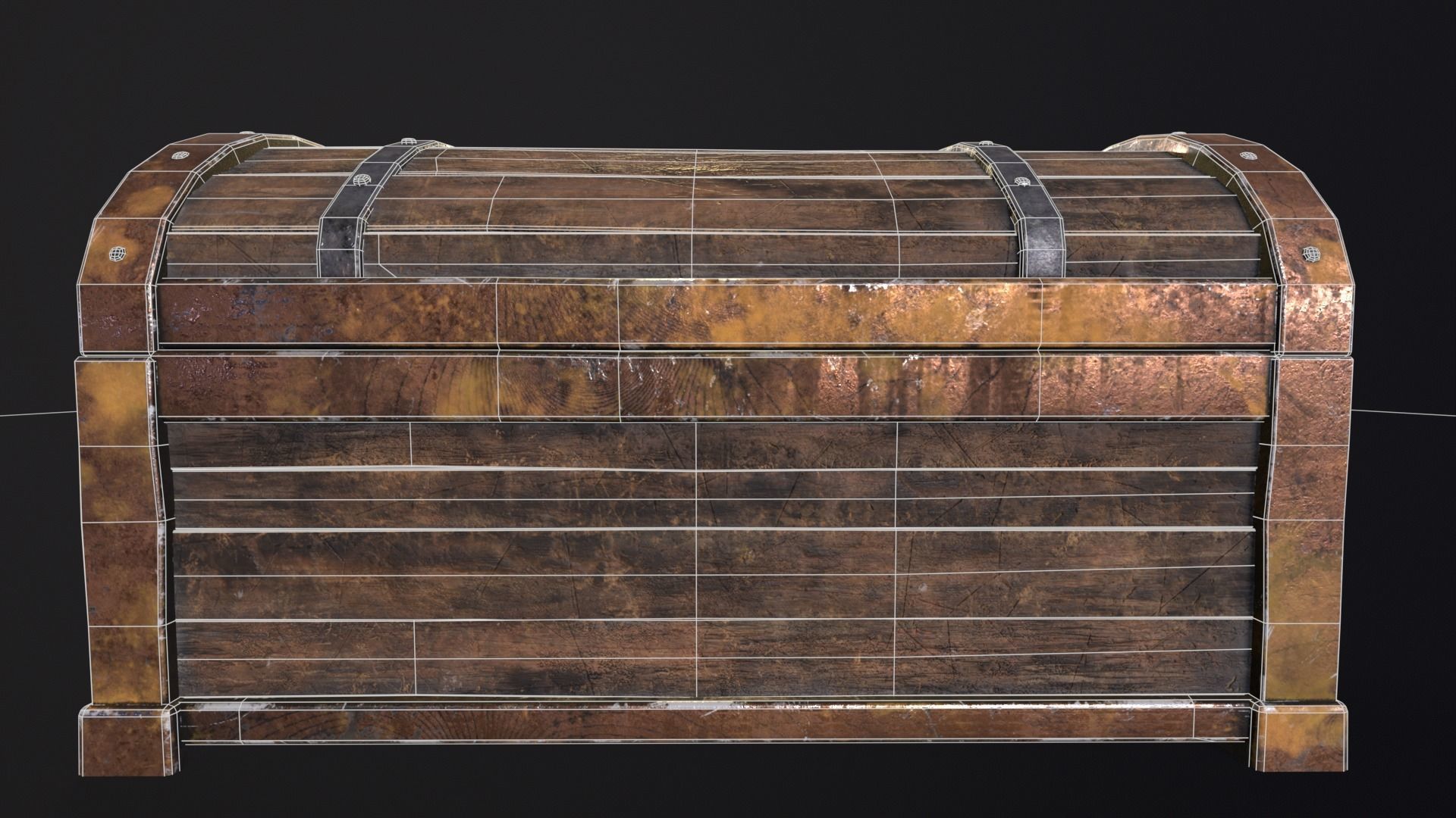 Medieval Treasure Chest  Low-poly 3D model_19