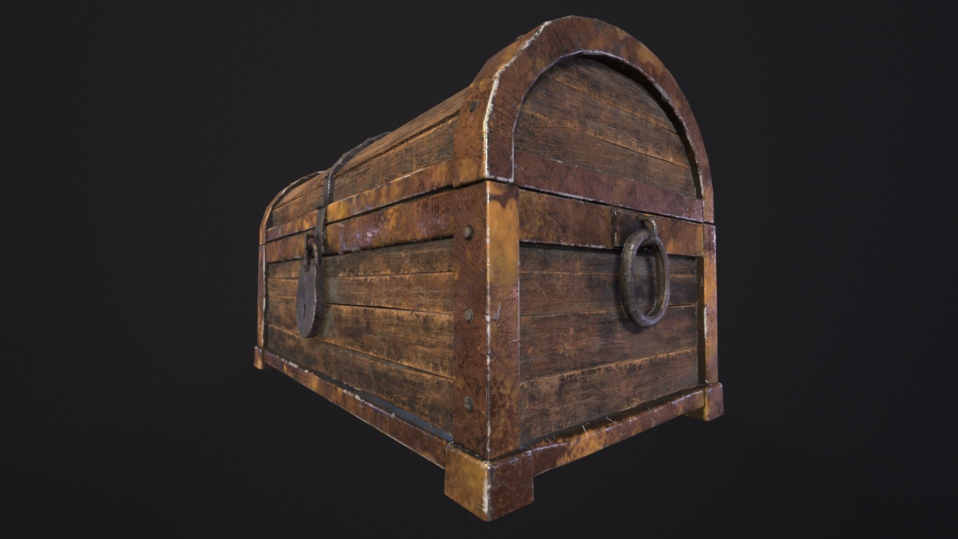 Medieval Treasure Chest  Low-poly 3D model_10