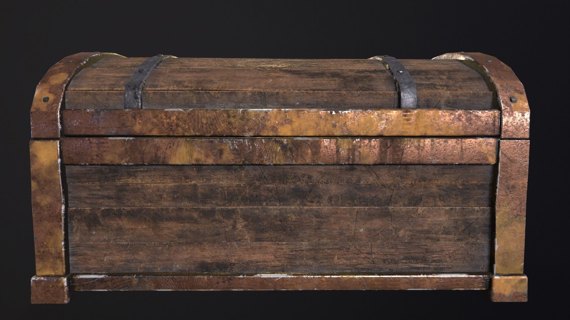 Medieval Treasure Chest  Low-poly 3D model_18