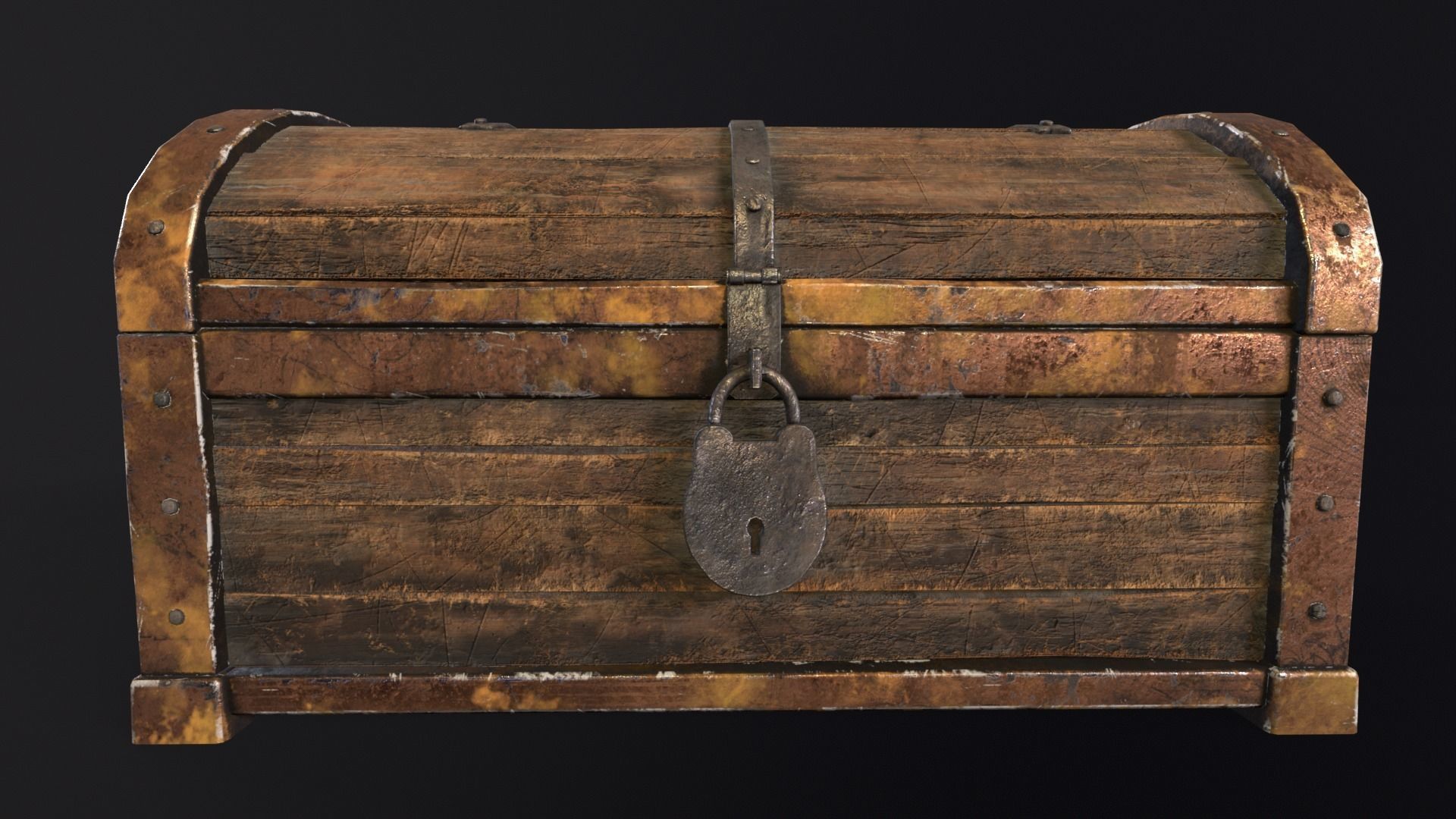 Medieval Treasure Chest  Low-poly 3D model_6