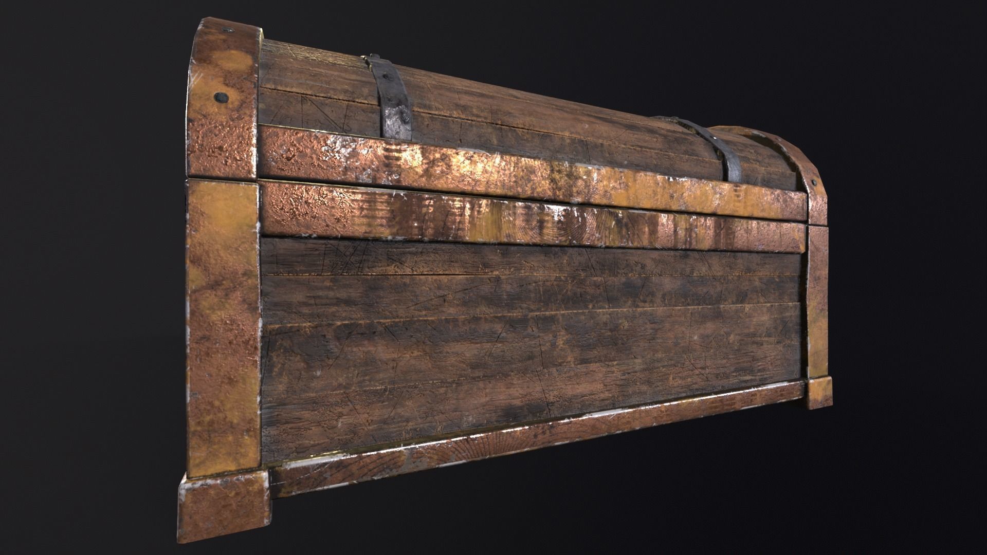 Medieval Treasure Chest  Low-poly 3D model_16
