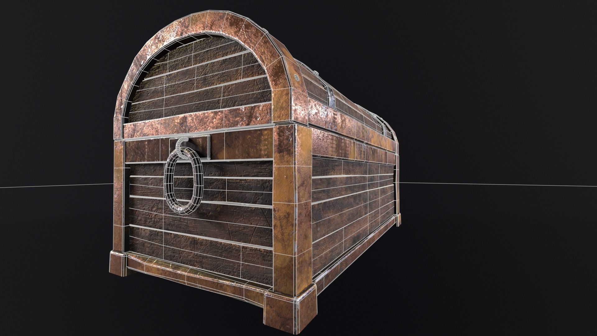 Medieval Treasure Chest  Low-poly 3D model_15