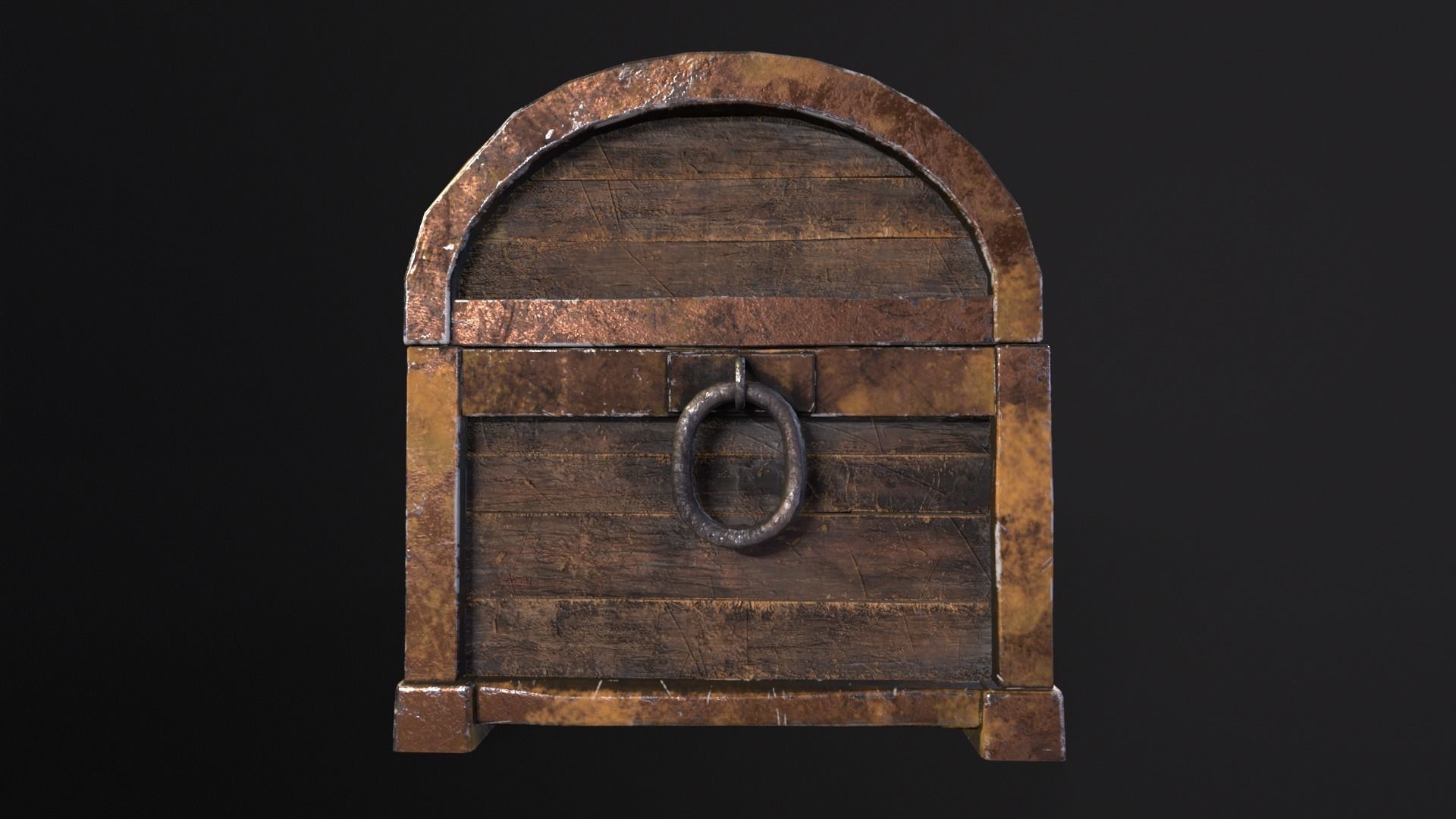 Medieval Treasure Chest  Low-poly 3D model_12