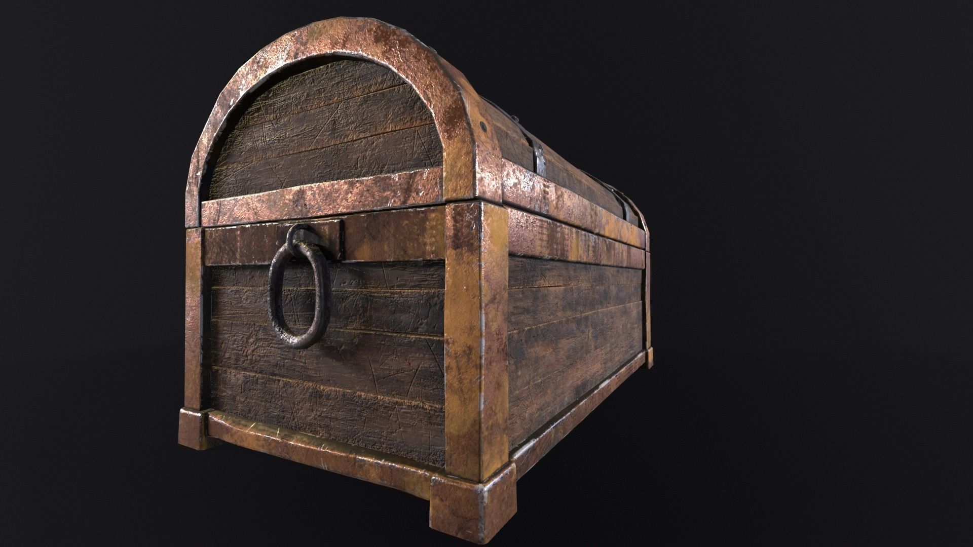 Medieval Treasure Chest  Low-poly 3D model_14