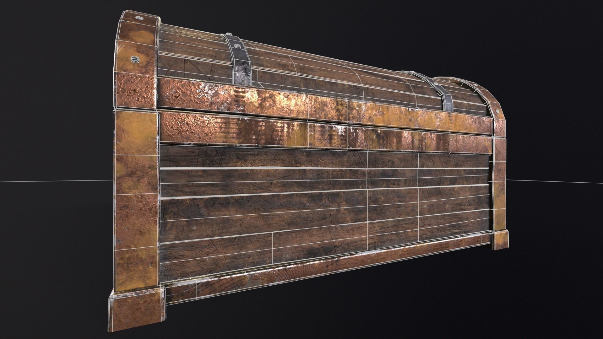 Medieval Treasure Chest  Low-poly 3D model_17