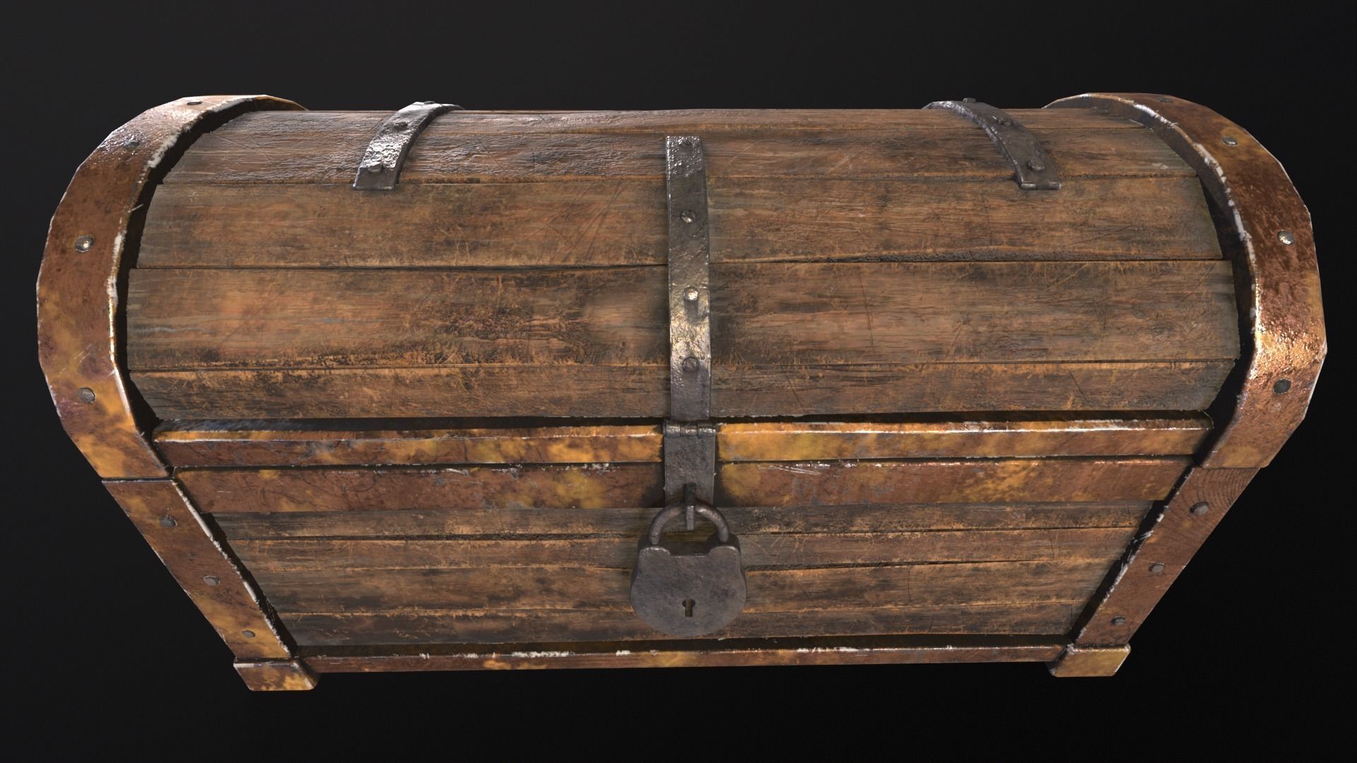 Medieval Treasure Chest  Low-poly 3D model_22