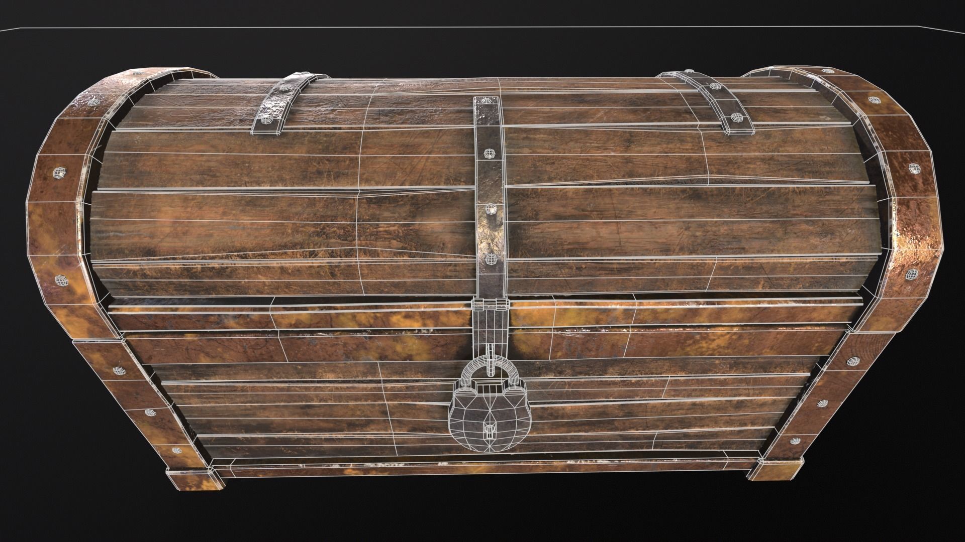 Medieval Treasure Chest  Low-poly 3D model_23