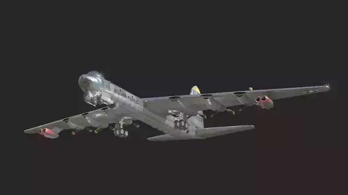 USAF B-36 Peacemaker Bomber B36 of Cold war Low-poly 3D model