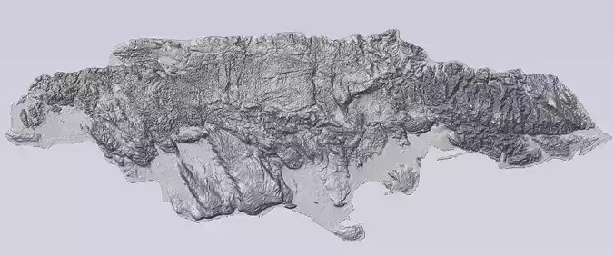 Captivating 3D Terrain Model of Jamaica Tropical Landscape 3D print model