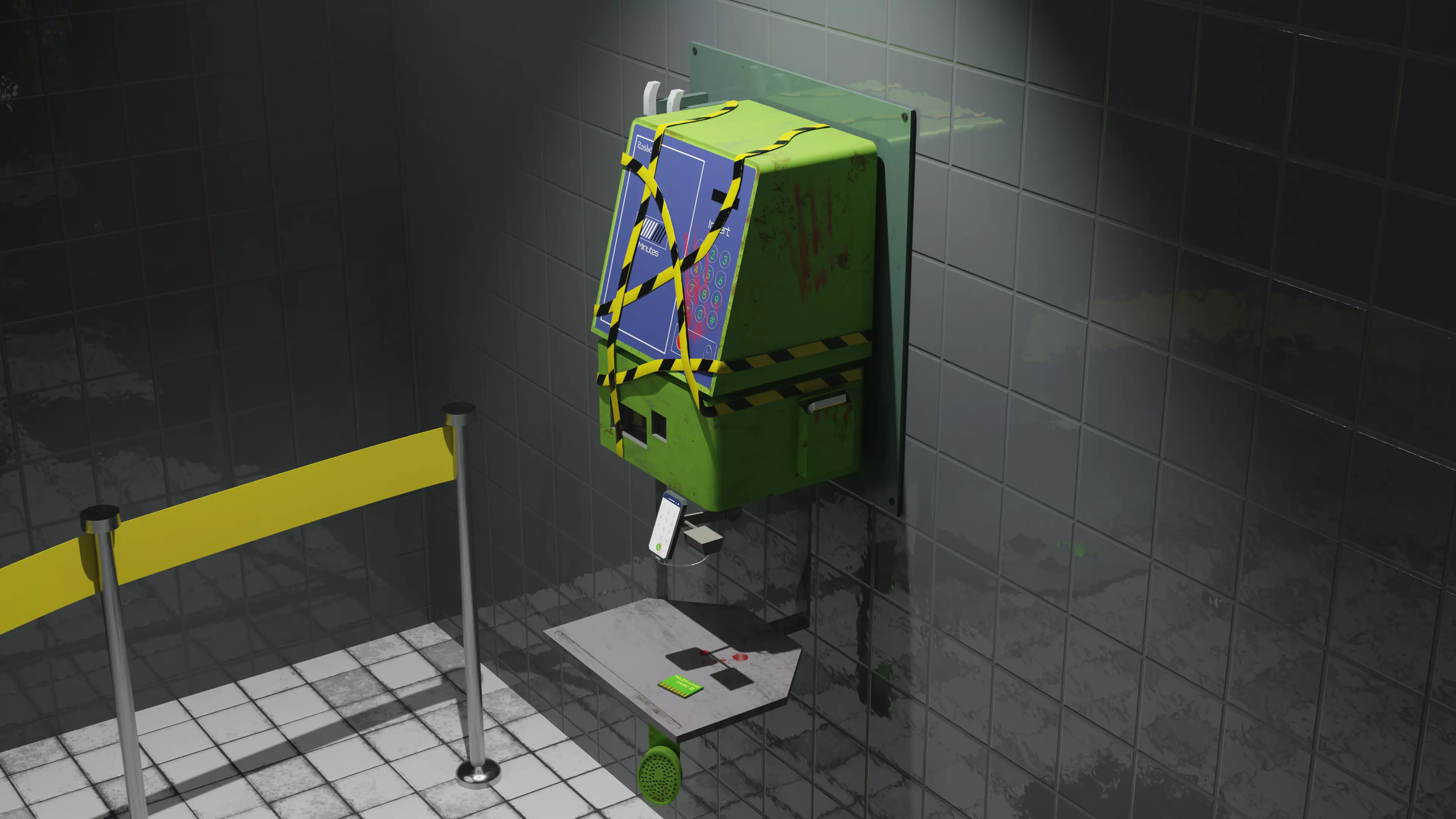 Telephone Free Scene Low-poly 3D model