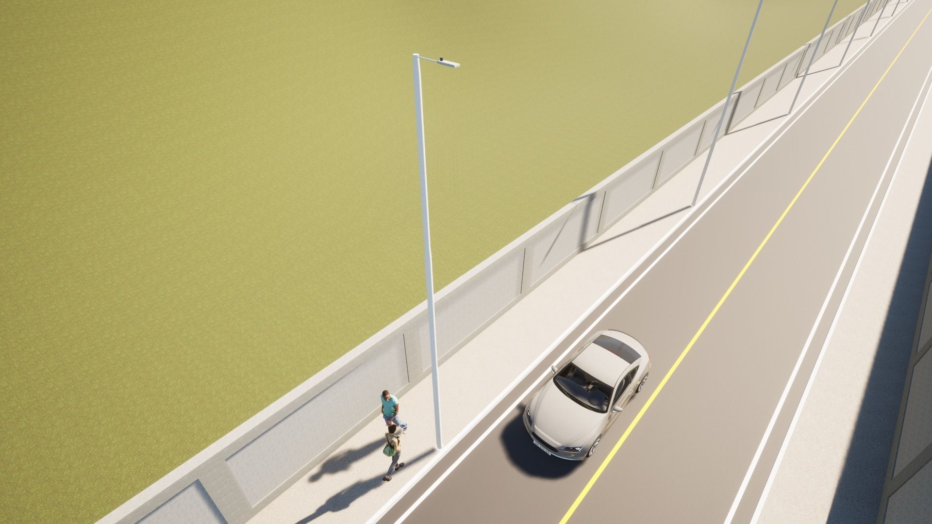 Group of 4 Light Poles - Lamp Posts 01 3D model_6