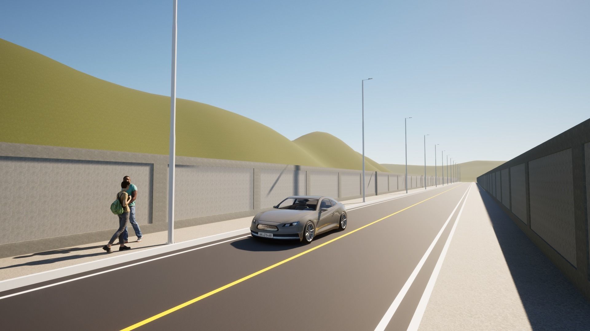 Group of 4 Light Poles - Lamp Posts 01 3D model_8