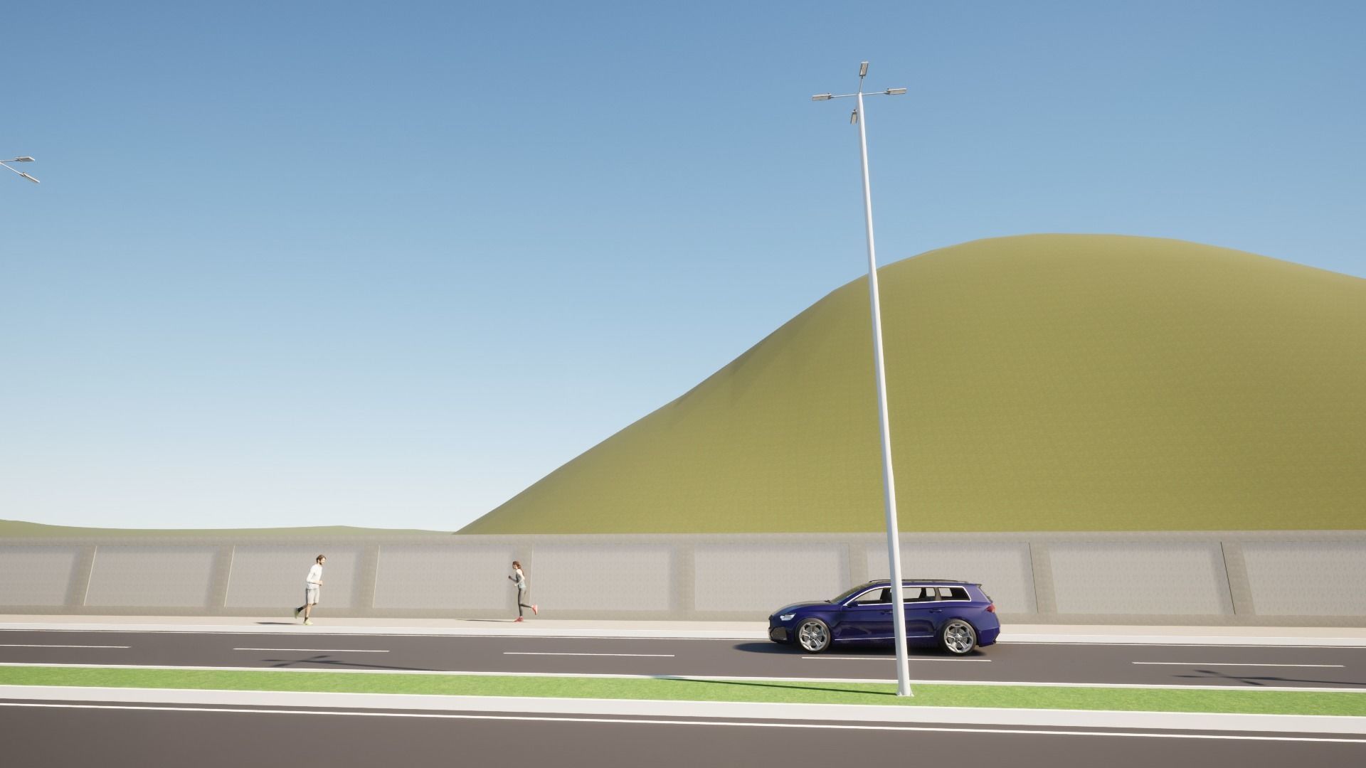 Group of 4 Light Poles - Lamp Posts 01 3D model_14