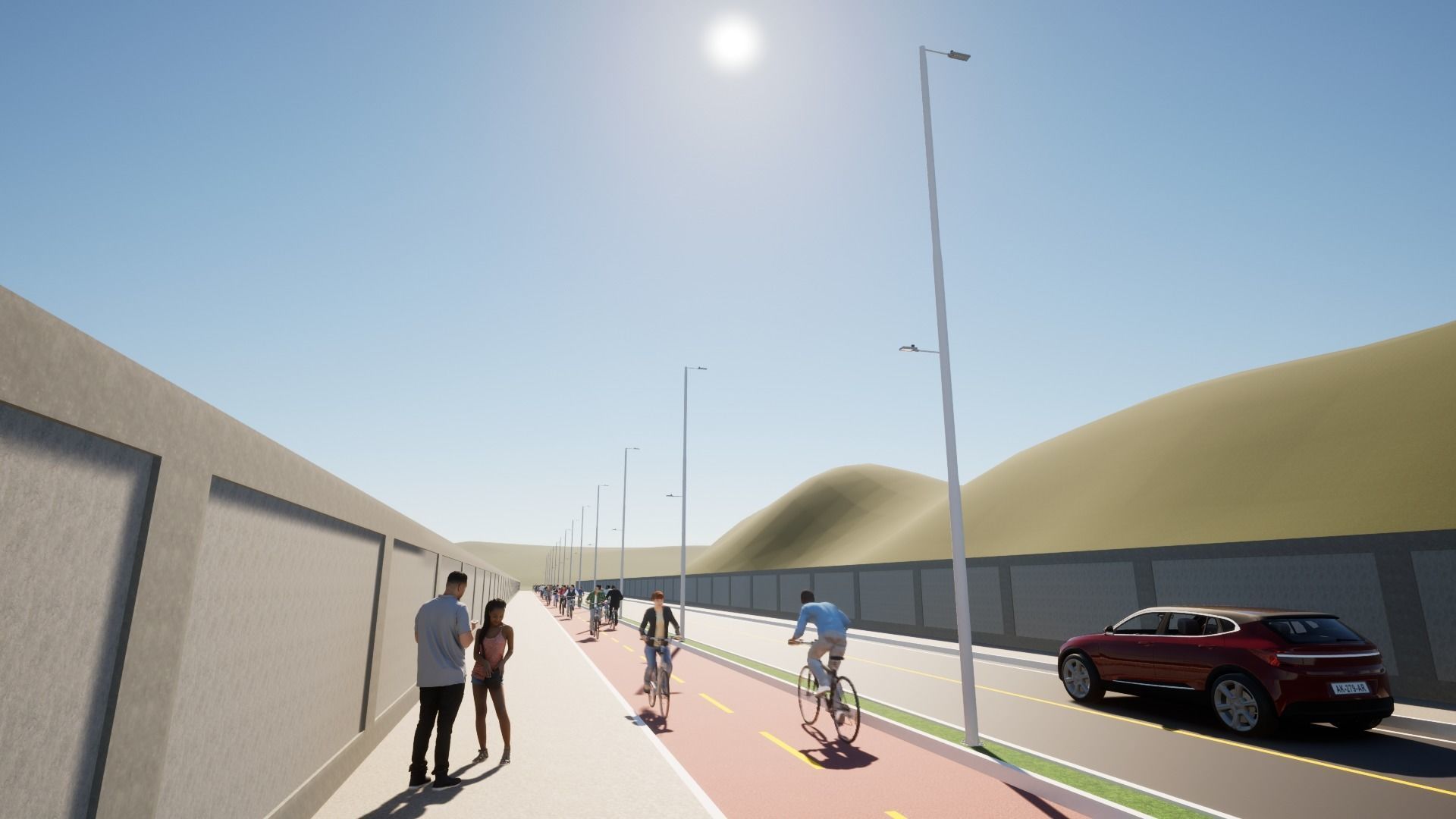 Group of 4 Light Poles - Lamp Posts 01 3D model_15