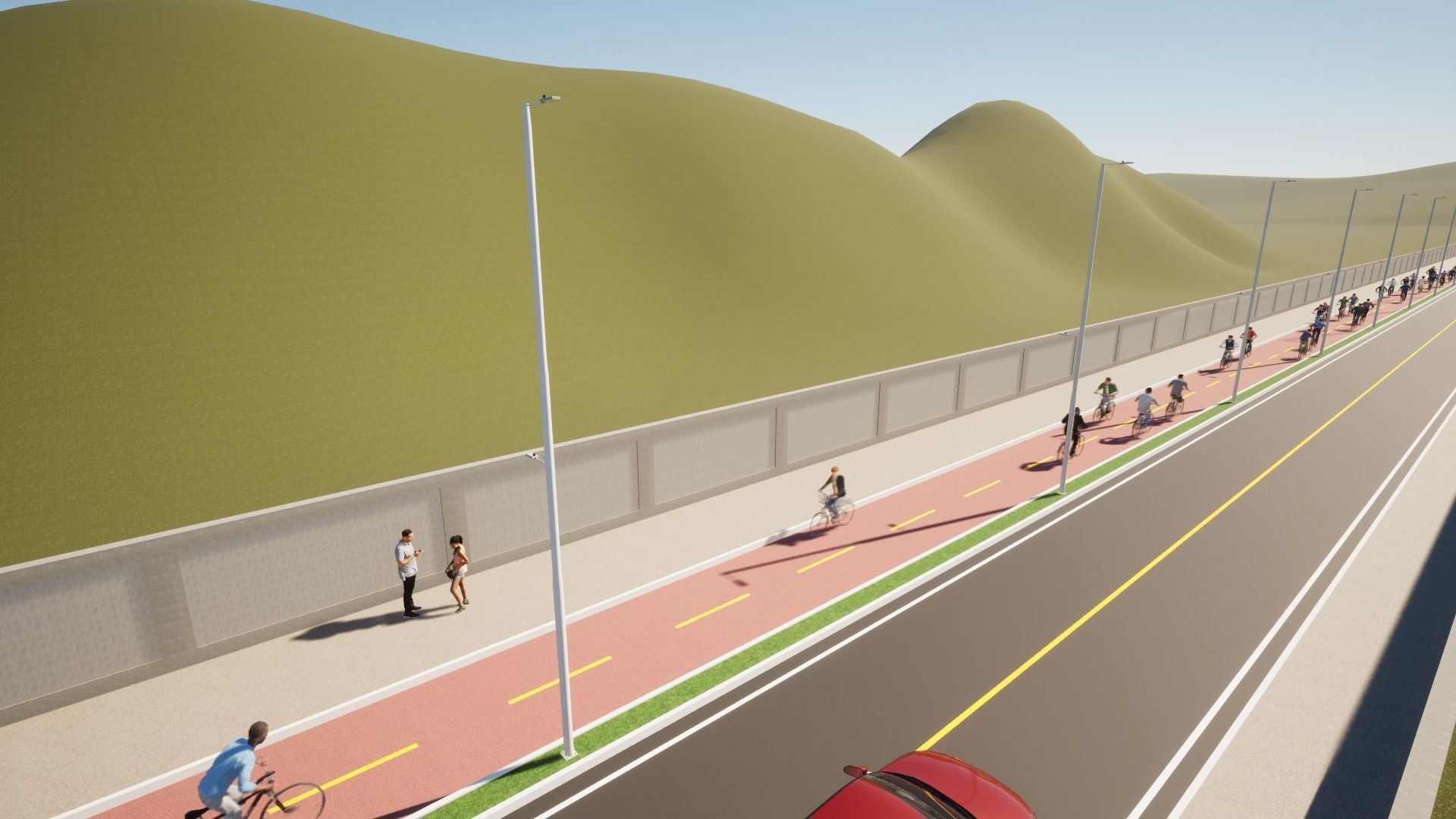 Group of 4 Light Poles - Lamp Posts 01 3D model_17