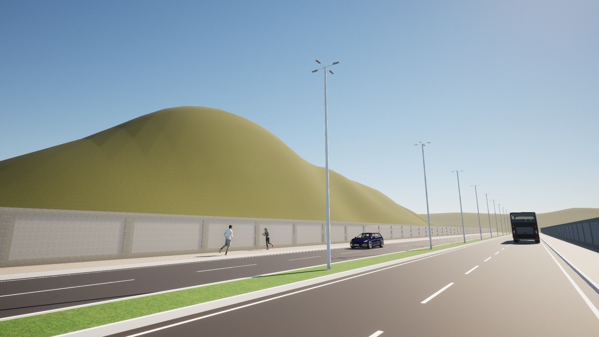 Group of 4 Light Poles - Lamp Posts 01 3D model_13