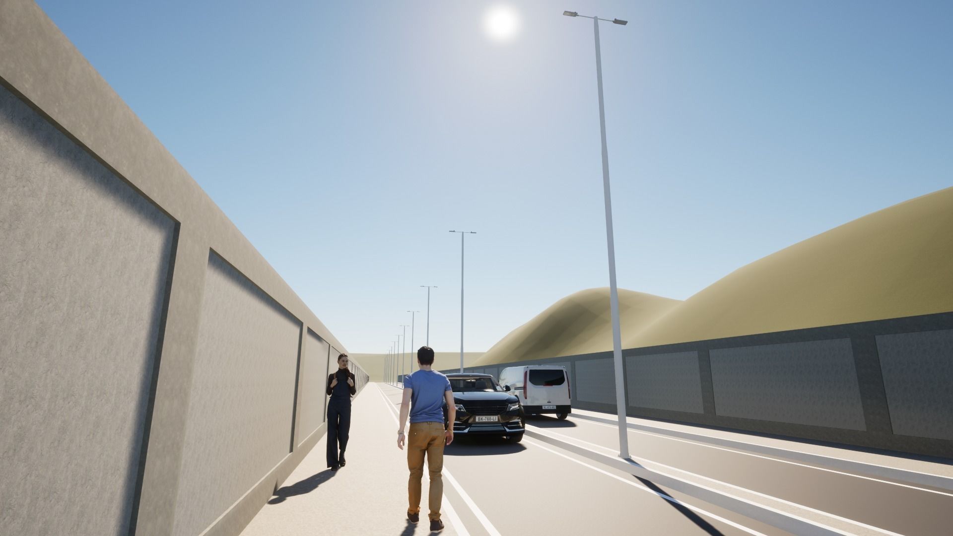 Group of 4 Light Poles - Lamp Posts 01 3D model_9