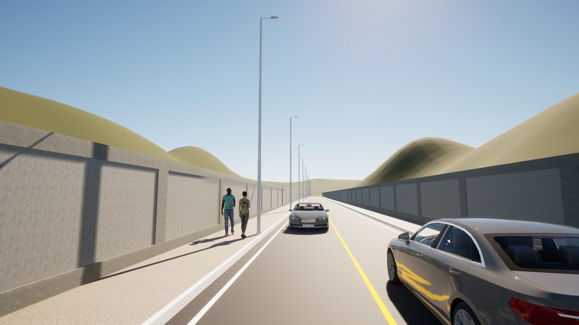 Group of 4 Light Poles - Lamp Posts 01 3D model_7