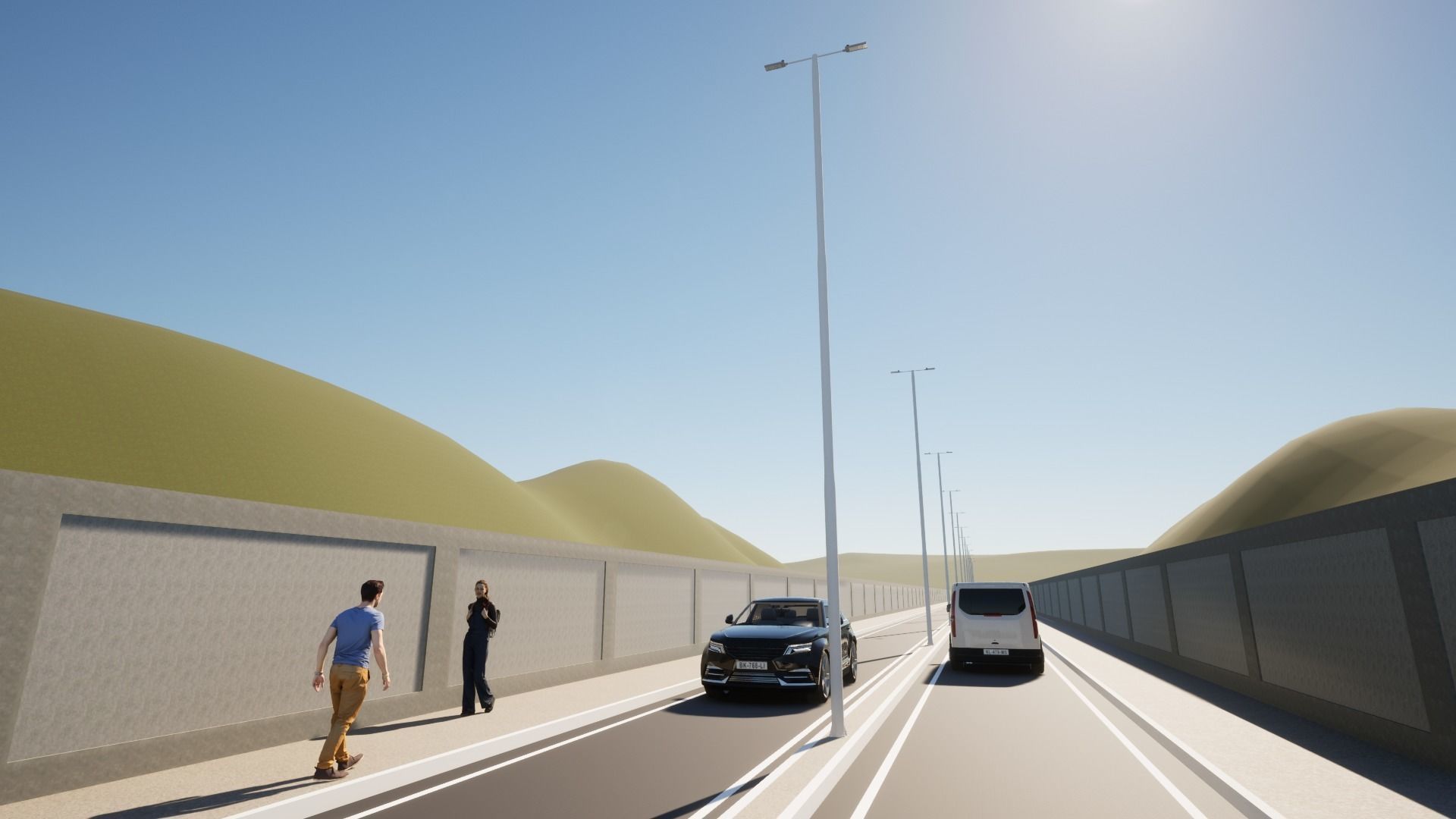 Group of 4 Light Poles - Lamp Posts 01 3D model_10