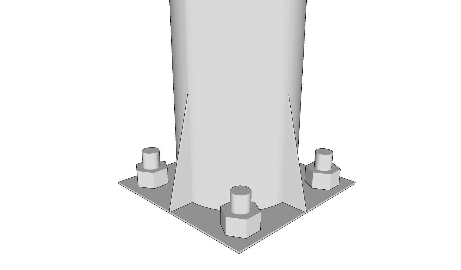 Group of 4 Light Poles - Lamp Posts 01 3D model_5
