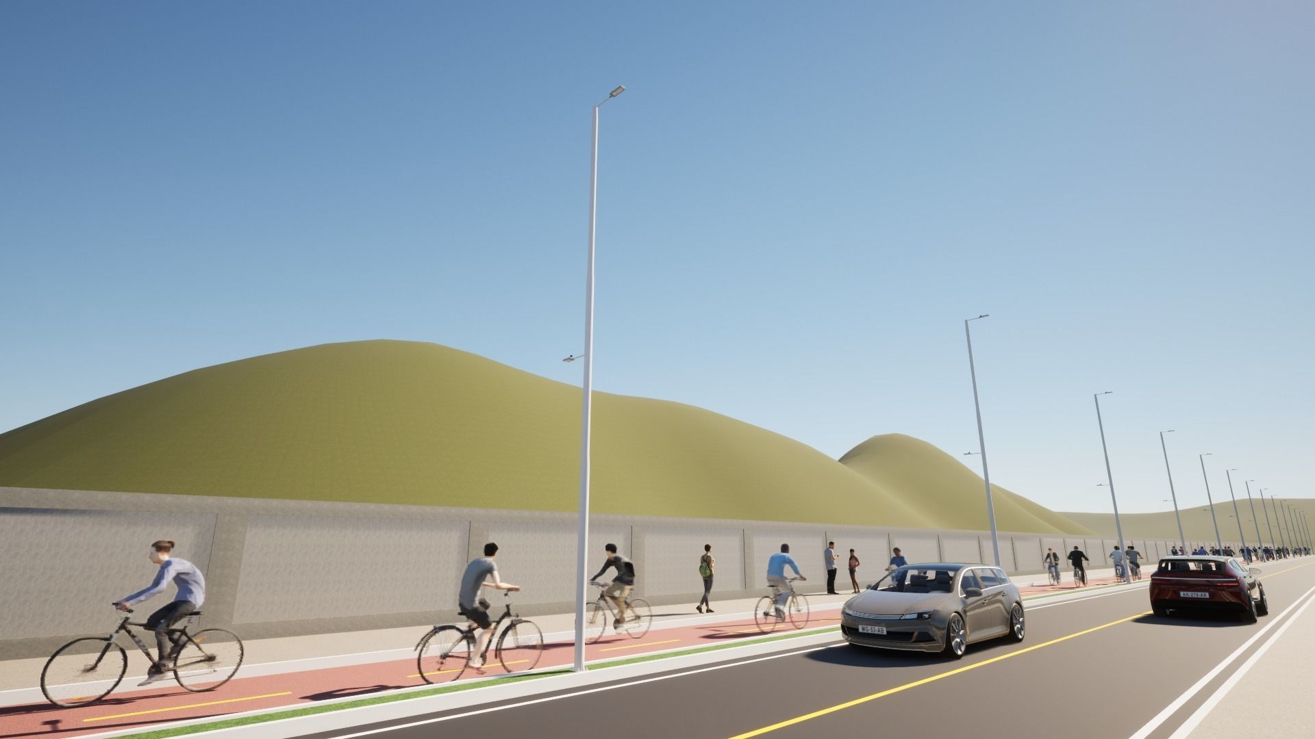 Group of 4 Light Poles - Lamp Posts 01 3D model_16