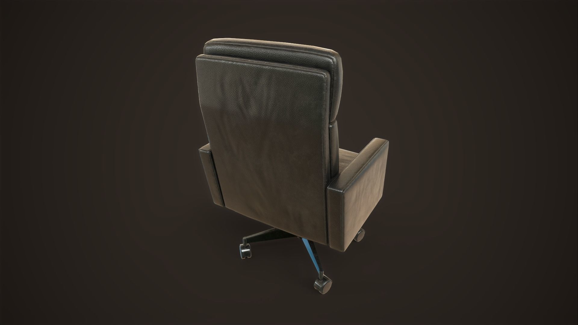 Leather Office Armchair Low-poly 3D model_5
