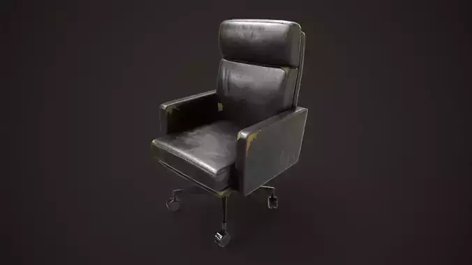  Leather Office Armchair Low-poly 3D model